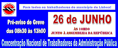 26 Junho - pre-aviso de greve - concentracao nac. trab. admin. publica